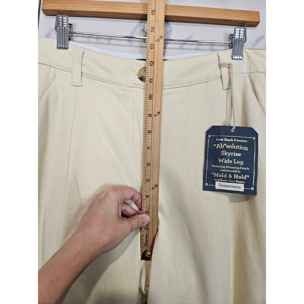 NWT Democracy Wide Leg Pants 8 Cream Ab solution Skyrise High Rise Luxe Touch - Picture 5 of 10